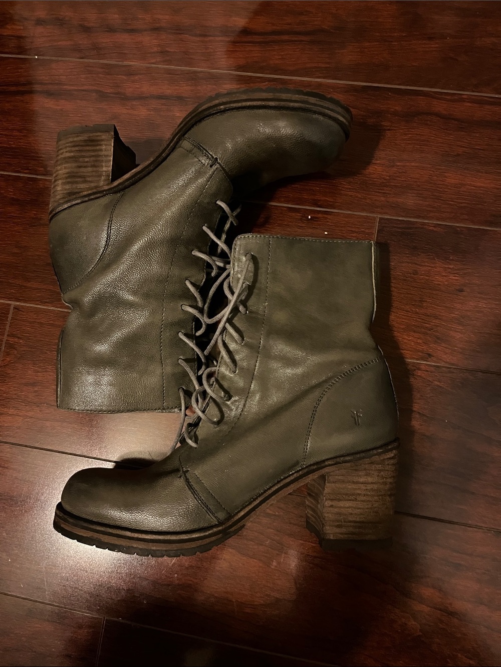 Frye Karen Combat Boots Gray Size 8.5 - Picture 5 of 7